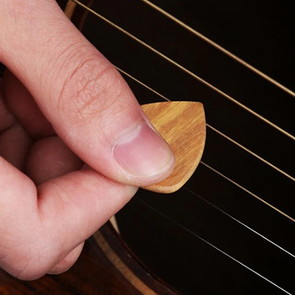 

6 Piece Set Guitar Pick Case Wooden Picks Small Ukulele Storage ganizer Bass Electric Acoustic Accessories Kit Thick Folk