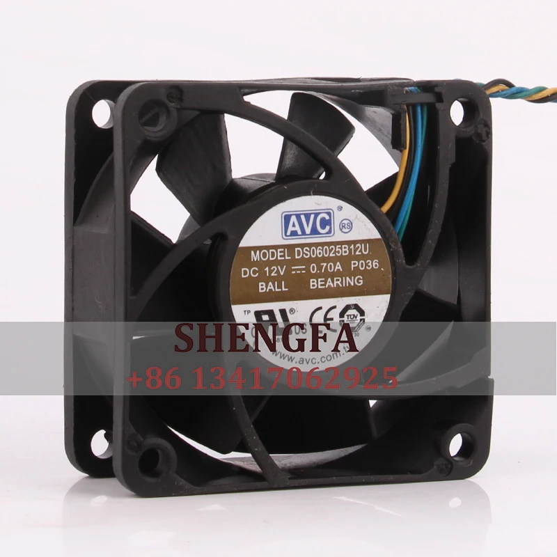 

New AVC DS06025B12U DC 12V 0.7A Ball Bearing CPU Fan Computer Case Cooling Fan With 4PIN PWM 6025 60MM 60x60x25MM