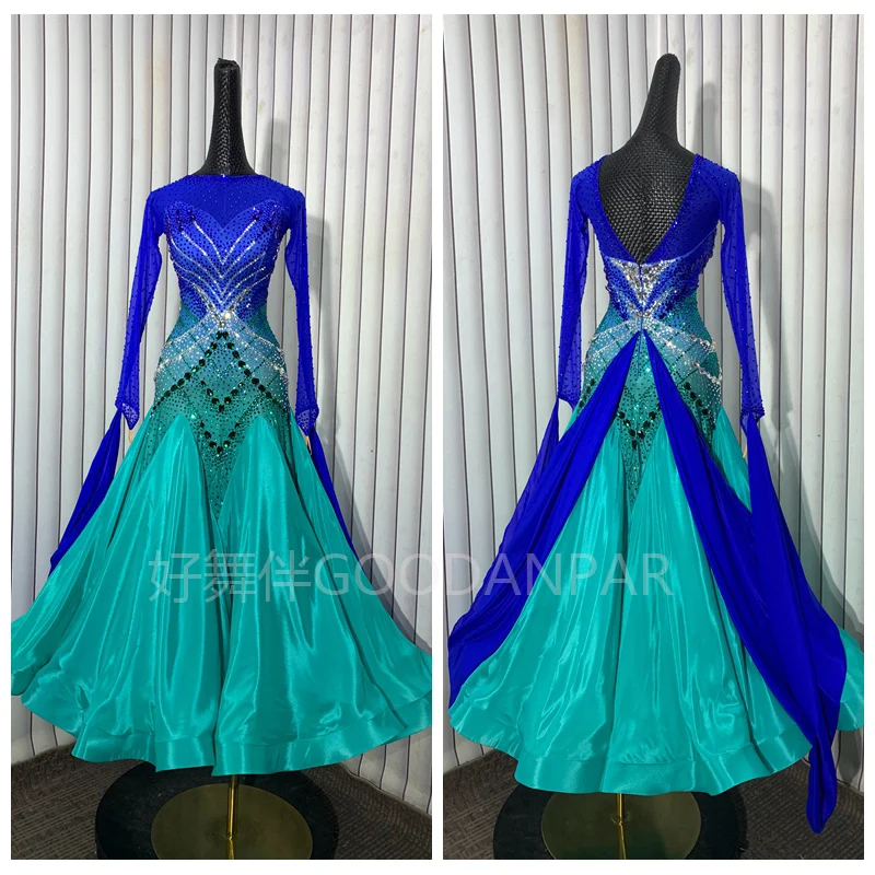 

2025 new gradient fabric Ballroom Dance Competition Dresses Dance Costumes Waltz Dress For Dancing Clothes Dance Wear Dress