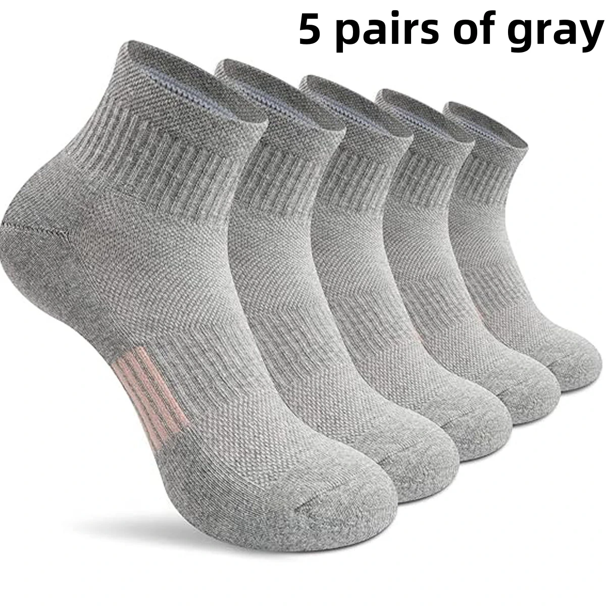 5 pairs of casual sports solid color mid tube socks suitable for both men and women, mesh breathable, odor proof,sweat absorbing