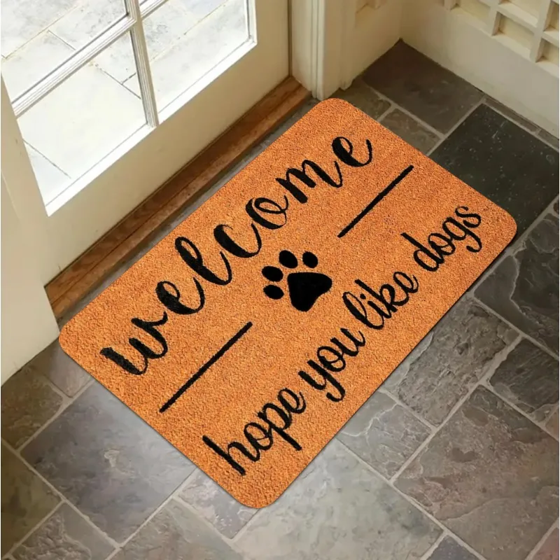 Niedlicher Teppich mit Katzenmuster, Katzenpfoten-Buchstabe, Willkommens-Fußmatte, rutschfest, für drinnen und draußen, universeller Teppich für Wohnzimmer, Schlafzimmer, Flur