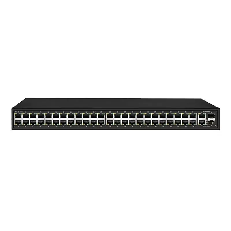 48 Port Poe Switch Poe Gigabit Uplink Rj45 Vlan Support 17.6G with Gigabit 2 SFP Optical 700W