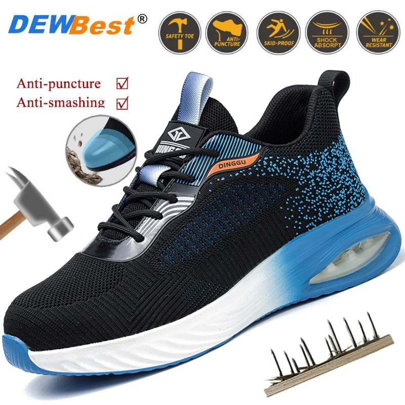 

Men's anti-slip shoes anti-smash anti-puncture light elastic air cushion bottom safety shoes workshop work protective shoes