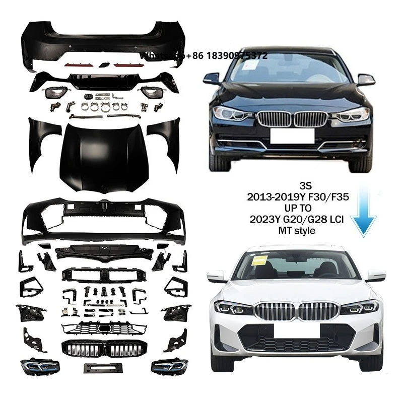 New 3S 2013-2019 F30/F35/F80 G20/G28 LCI MT Style Bolt-On Universal Fitment Bumper Park Assist Sensor Cutouts