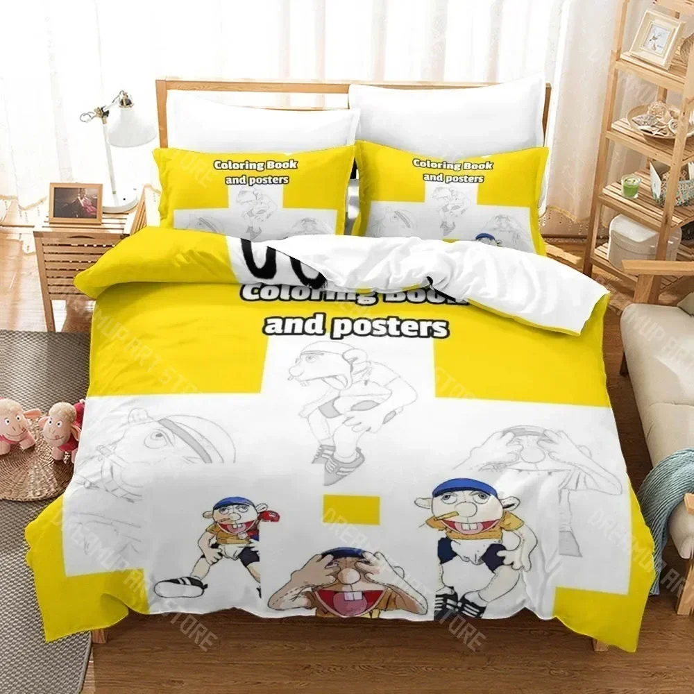 2026 3D Print Jeffy Puppet Bedding Set Single Twin Full Queen King Size Bed Set Aldult Kid Bedroom Duvetcover Sets 3D Anime Bed