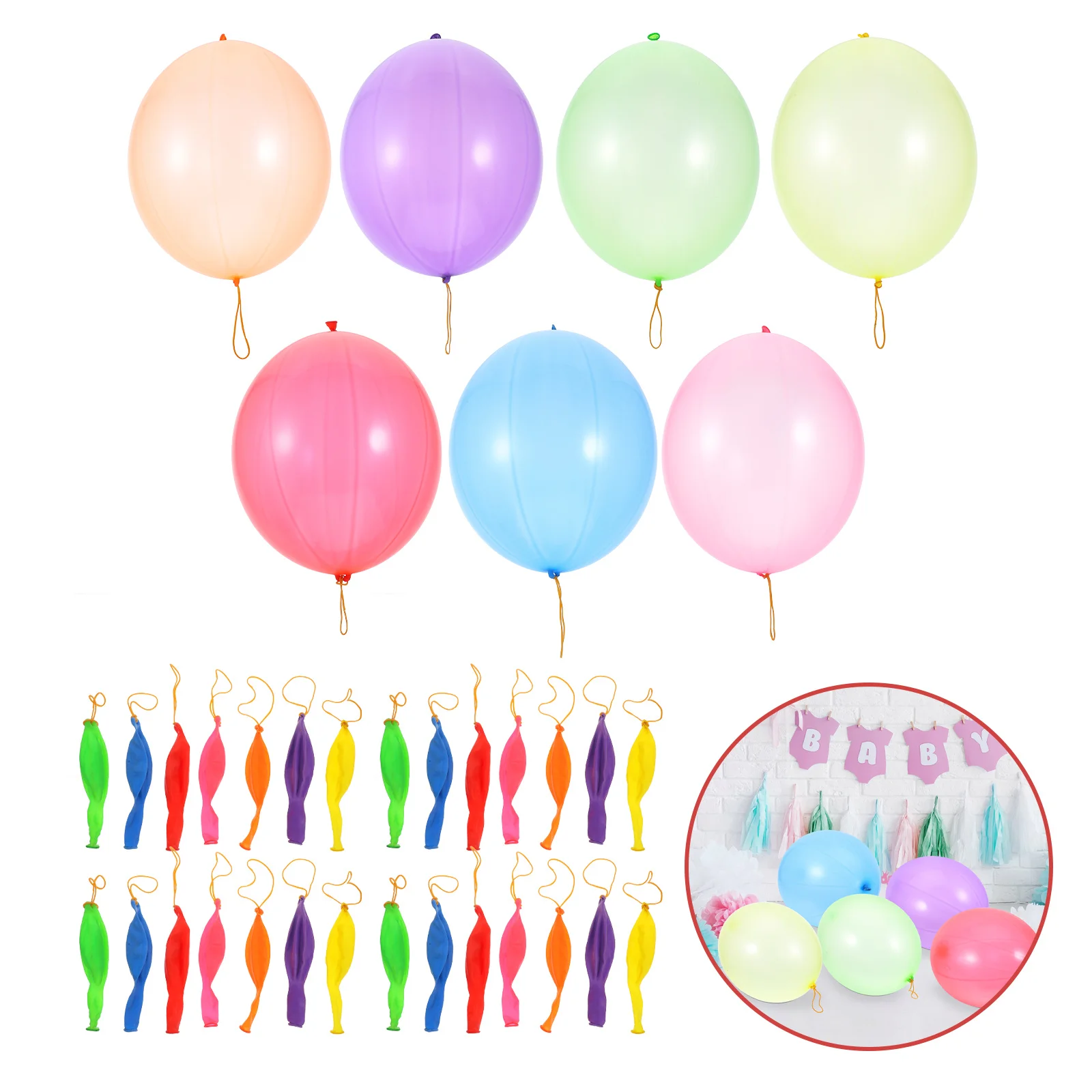 

50Pcs Latex Punch Balloons Party Bag Fillers for Birthday Party Fun Celebration Gifts Punch Balloons