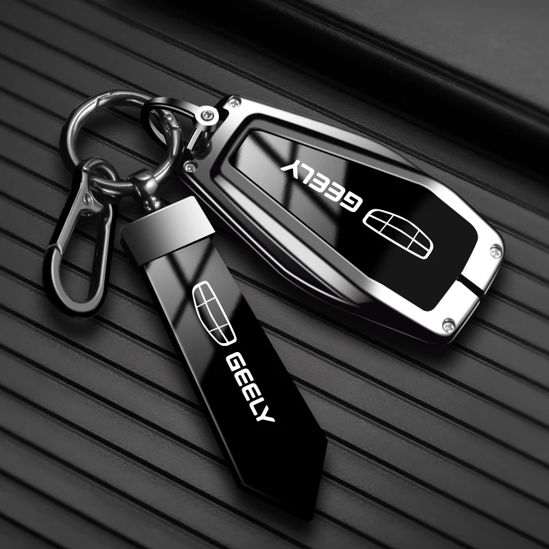 حافظة مفاتيح السيارة غطاء حقيبة سبيكة جلدية لجيلي Emgrand X7 EX7 Coolray أطلس بويو GT GC9 NL3 Tugella اكسسوارات السيارات التصميم