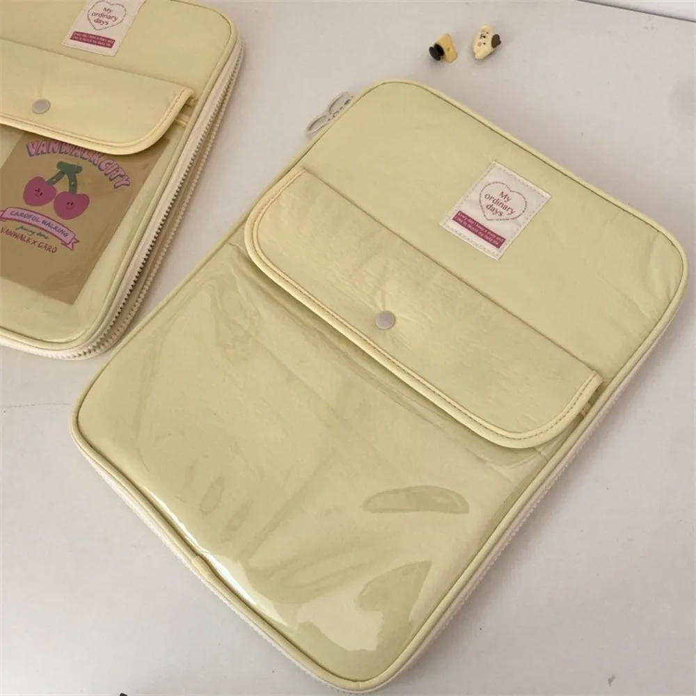 

Portable Buckle Design Computer Storage Bag Solid Color Multi-Pocket Tablet Carring Case 13/14inch Nylon Tablet Cover Student