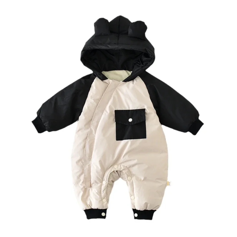 

HoneyCherry Baby Winter New Hooded Padded Warm Cotton-padded Clothes Cute Thickened Cartoon Outdoor Romper