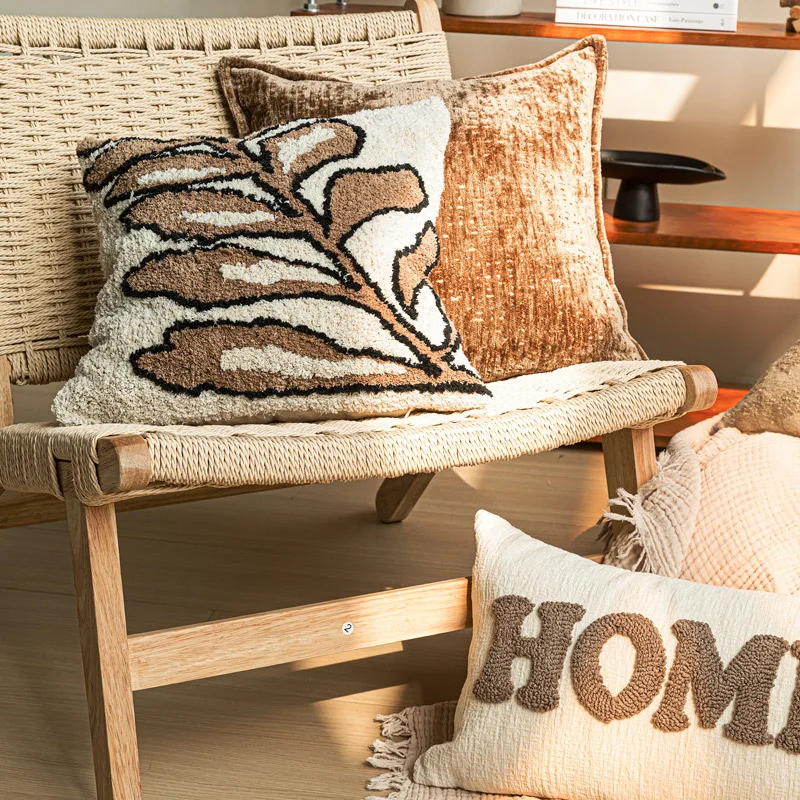 30X50/45X45/50X50CM Brown Yellow Throw Pillow Cover Nordic Light Luxury Cushion Cover Decor Home Decorative Pillowcase