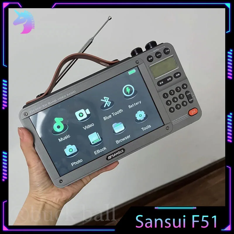 

Sansui F51 Speakers Support English 7-Inch High Definition Screen Multi-purpose BT Retro FM Radio Video Player E-book Reading