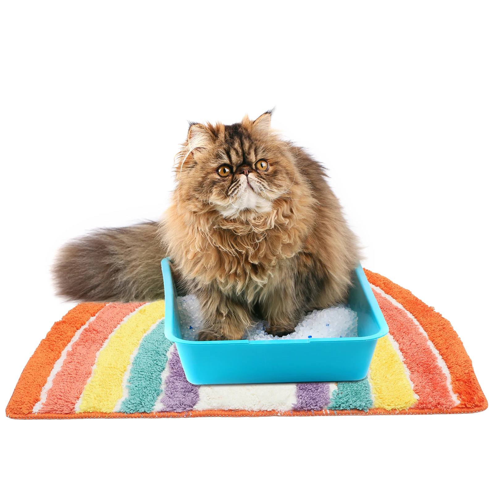 

Non-Slip Large Size Absorb Water Drop Trapping Mat For Cats Soft Thick Supplies Indoor Cat Litter Mats Pet Feeding