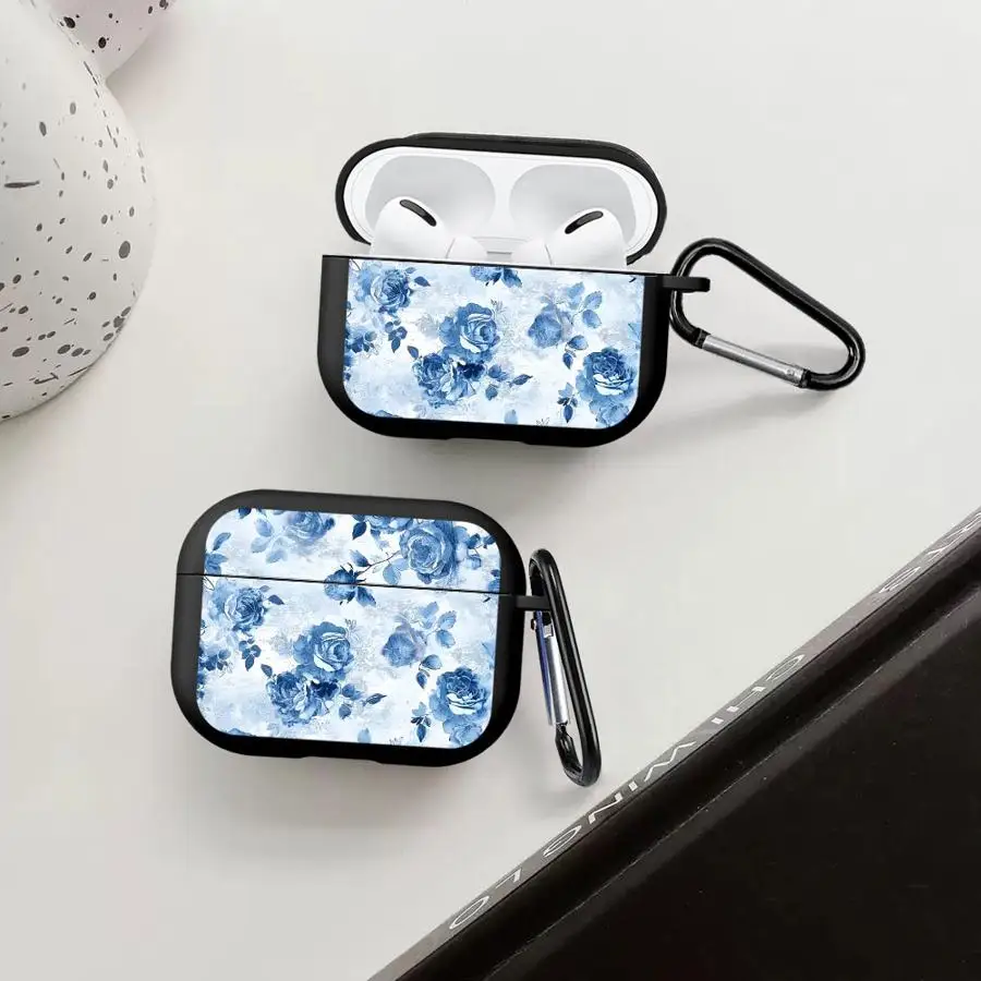 

Case For Airpods 4 Pro3 2 Pro 1 Pro2 3 Earphone Cases Cover Beautiful Blue Flower