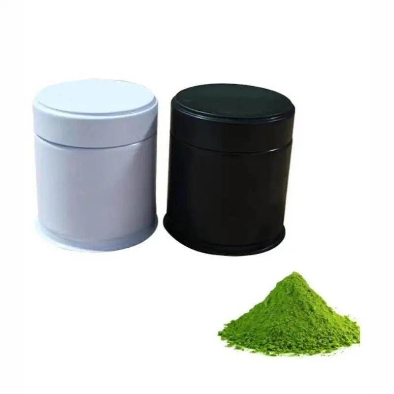 1Pcs Portable Mini Matcha Powder Can Thick Tinplate Tea Sealed Jar Spice Storage Box Container Box Kitchen Gadgets Household