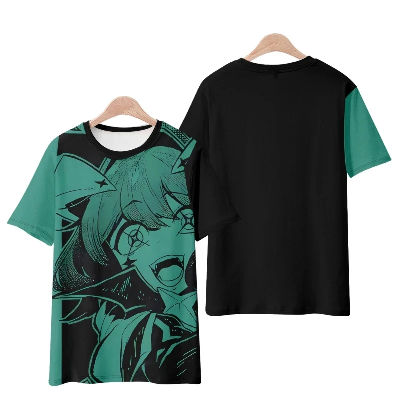 Gushing فوق الفتيات السحرية أنيمي ثلاثية الأبعاد طباعة تي شيرت الرجال النساء موضة المتضخم قصيرة الأكمام تي شيرت الذكور تيز القمم رجل الملابس