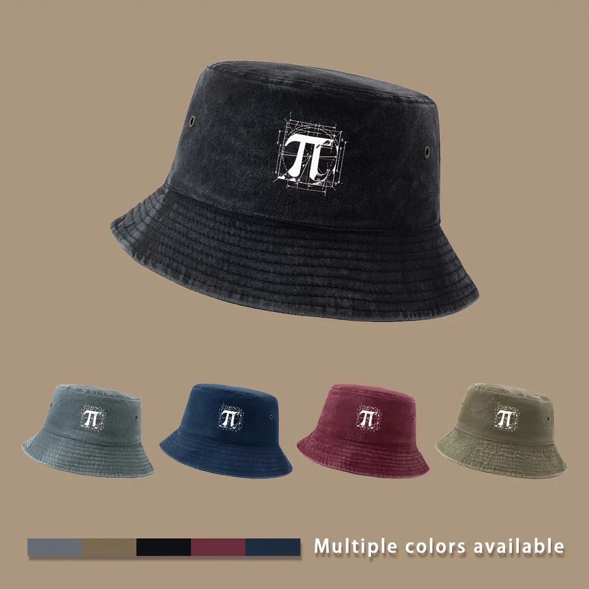 A Fisherman Hat with Printed Mathematical Symbol Patterns, a Trendy Unisex Fishing Hat, High-quality Bucket Hat, Casual Hat,  an