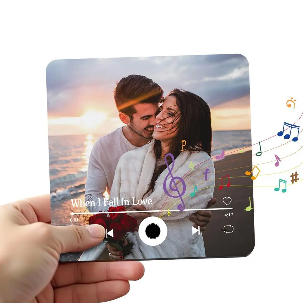 Personalized Spotify Album Fridge Magnet Refrigerator Stickers Built-in Music Player Custom Refrigerator Magnet Acrylic Material