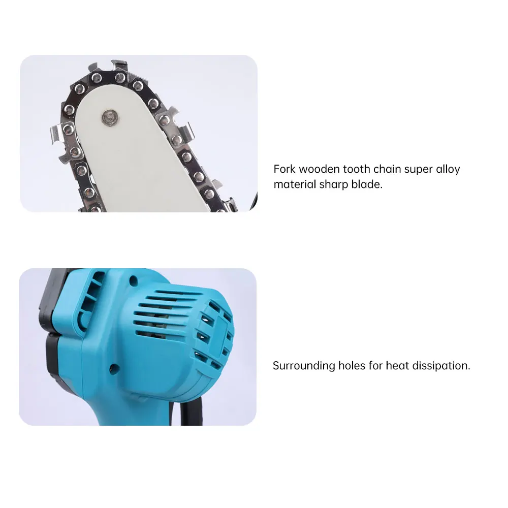 Brushless Mini Chain Chainsaw 6 Inch Cordless 21V Strong Woodworking Garden Cutting Tools For Makita Battery Electric Chain Saw.