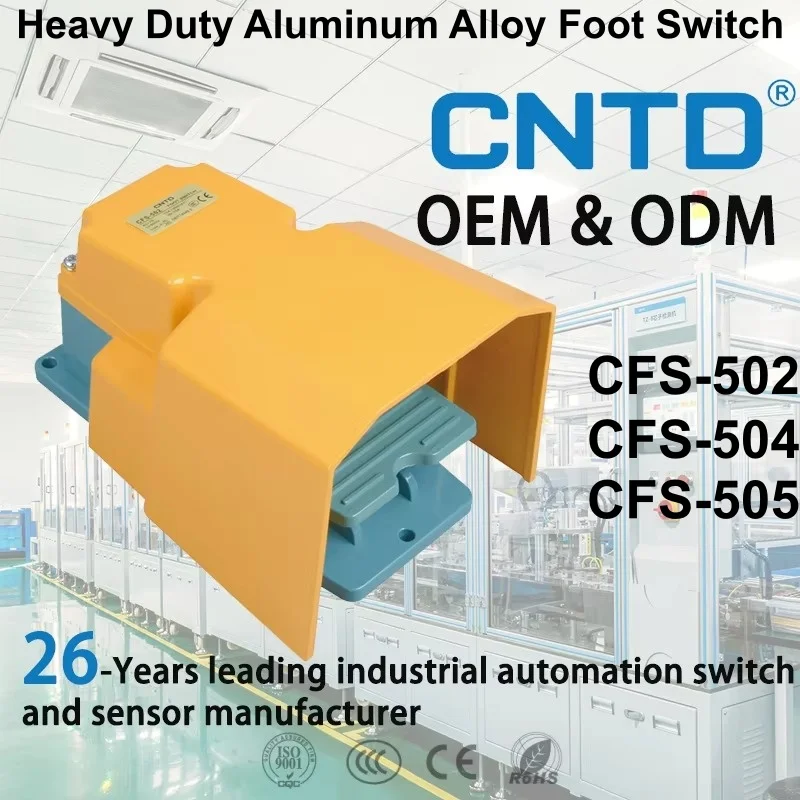CNTD CFS-502 CFS-504 CFS-505 Foot Switch Pedal Heavy Duty Aluminum 15A 16A 250V No Cable 1NO 1NC 2NO 2NC CNC Industrial