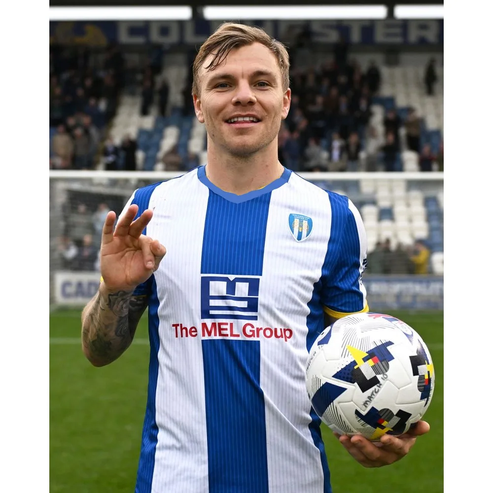 25-26 كولشستر يونايتد هوم آند أواي قمصان كرة القدم ثلاثية الأبعاد مطبوعة قصيرة الأكمام تي شيرت رياضي نفس الكبار والأطفال