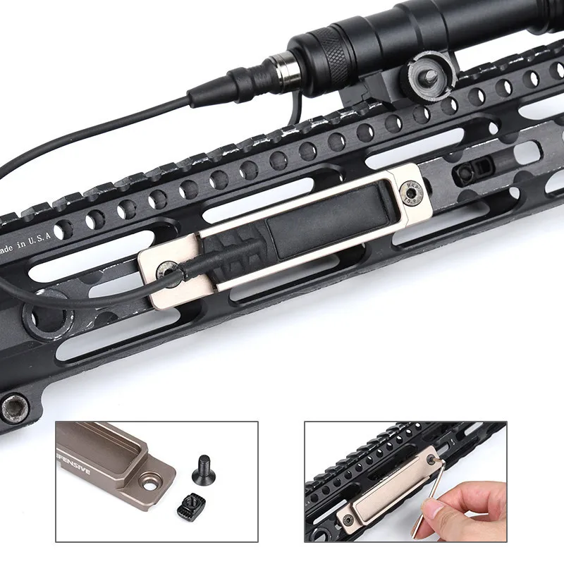 الملحقات التكتيكية مفتاح بالتحكم عن بعد فتحة تركيب ل SF مصباح يدوي M300 M600 PEQ DBAL-A2 M-LOK Keymod السكك الحديدية لوحة الجيب الصيد