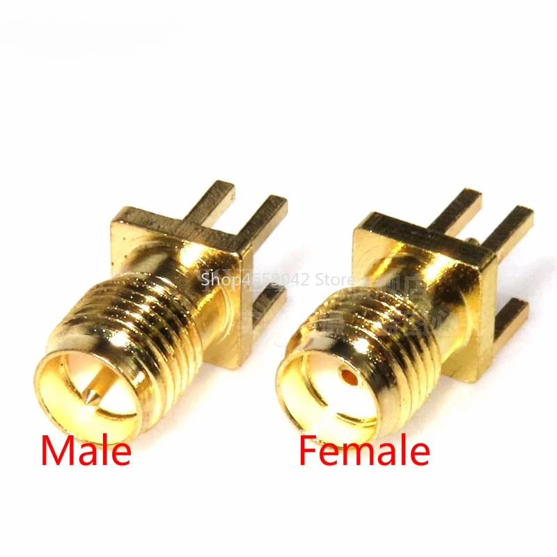 5pcs 1.6mm SMA Male / Female Jack Solder Nut Edge PCB Clip Straight Mount Gold Plated RF Connector Receptacle Solder