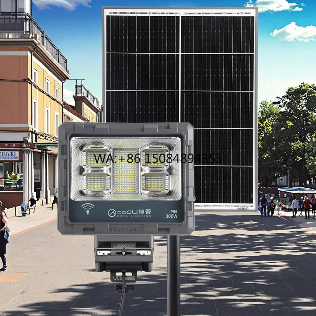 300W LED Solar Flood Light Aluminum Solar Flood Light Remote Control with Motion Sensor Outdoor Solar Flood Light