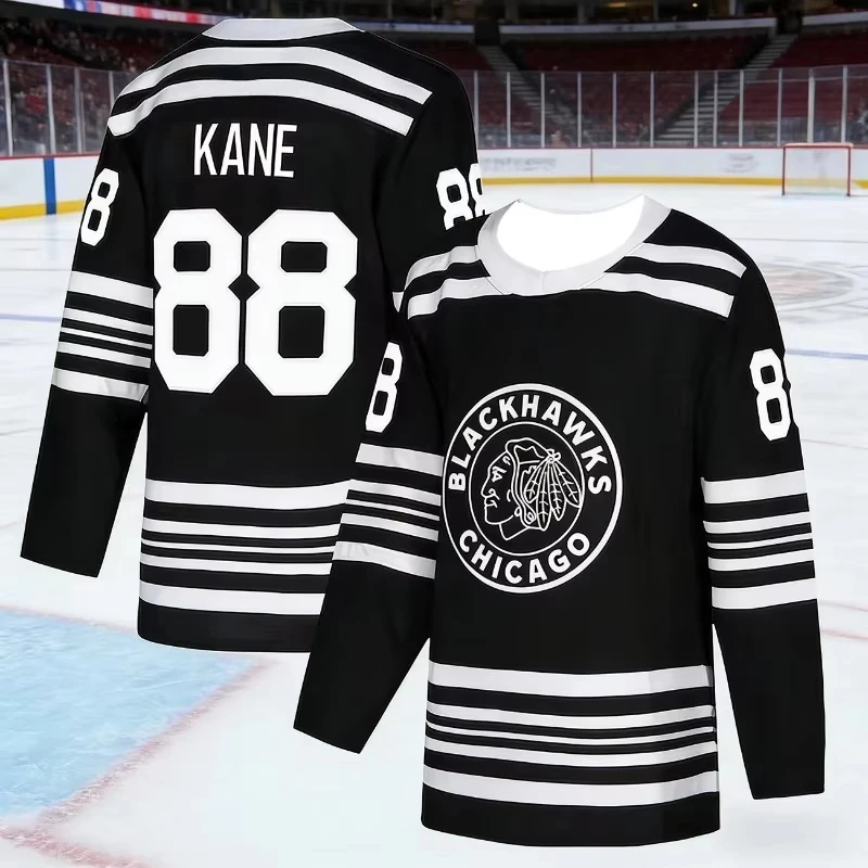 Inspired Chicago Blackhawks Ice Hockey Jersey Premium Edition 3D Print Quick Dry Long Sleeve Sports Shirt Men Women Kids Fan