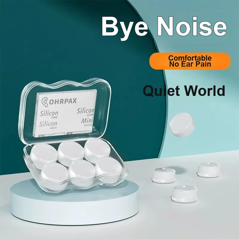 Transparent Silicone Earplugs Sound Insulation Noise Reduction for Silent Dorm Sleep and Household Sound Blocking