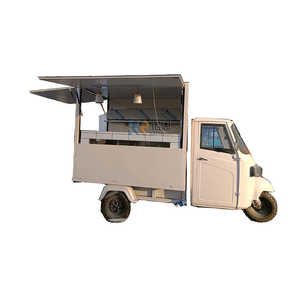 Triciclo eléctrico Tuk móvil, carrito de madera para comida, Piaggio Ape, camión para café, furgoneta, gran oferta