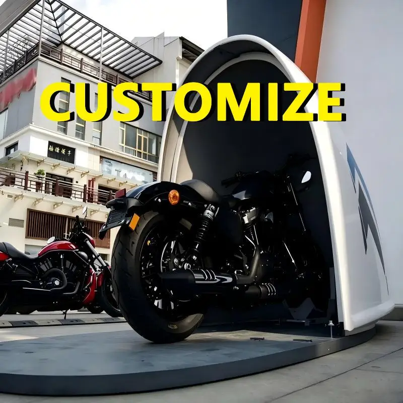 Any Size Custom Gale Storm Proof Motorcycle Garage Outdoor Waterproo Fiberglass All Weather Sunproof Heavy Duty Patio Storehouse