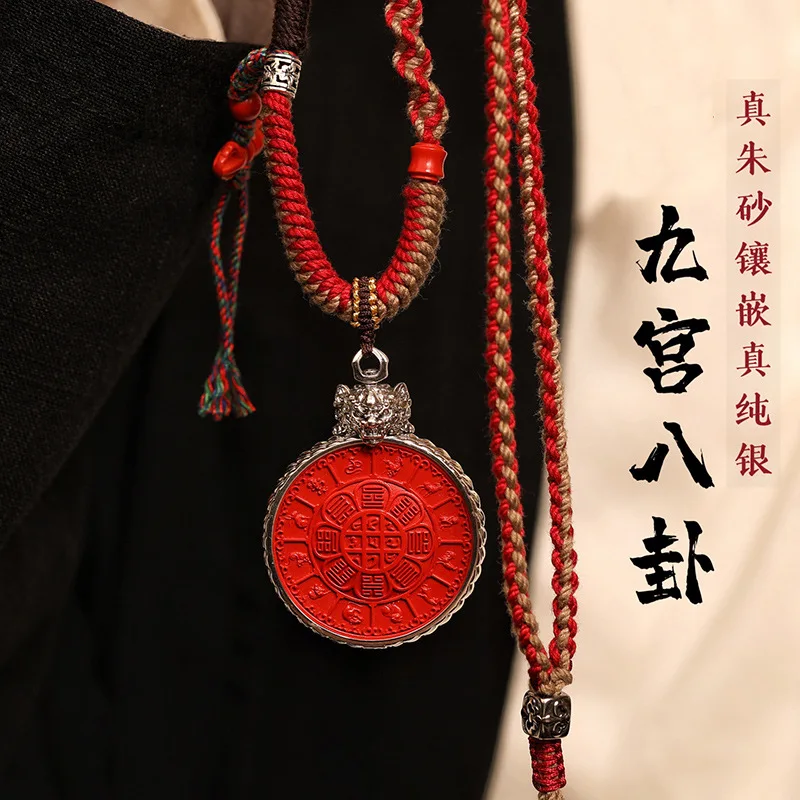 

S925 Silver Inlaid Ore Protective Talisman Charts Twelve Zodiac Pendant Rotating Fidelity Tibetan Men and Women Cin