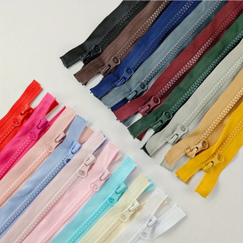 5pcs 80-150cm double open 5# resin glue teeth with color automatic head open tail trench coat children's coat zipper