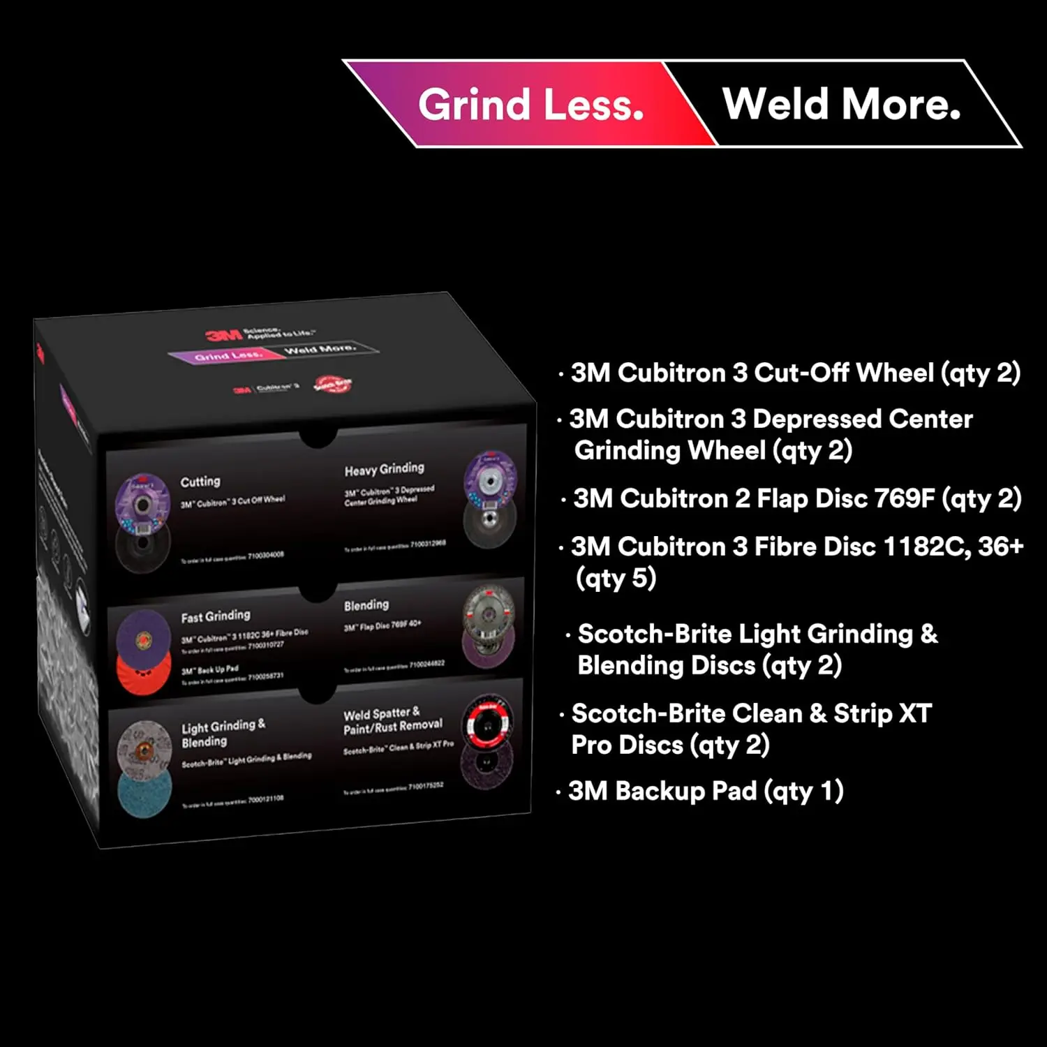 Grind Less Weld More Promo Kit, 67115, 4-1/2 In Discs, 16 Piece Welding Kit For Cutting, Grinding, Blending, Finishing, Rust