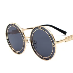 Designer Round Sunglasses For Women And Men Stylish Luxury Brand Unisex Glasses Punk Fashion Trend Eyewear UV400