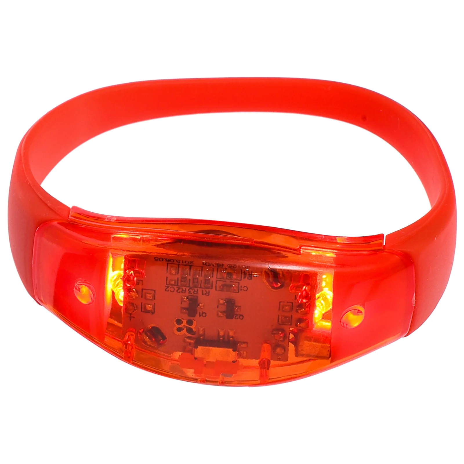 

Voice Controlled LED Bracelet Red Silicone Luminous Wristband Glow Darkness Outdoor Parties Concerts Nightclub Bright LED