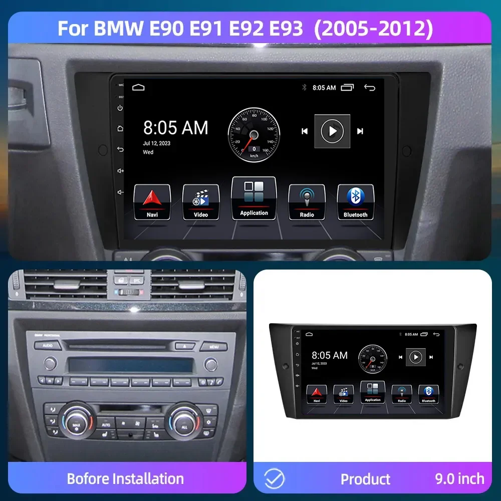 

Android 13 Radio For BMW E90 E91 E92 E93 3 Series Car stereo Multimedia Player Carplay Auto GPS navigation 2DIN DSP NO DVD