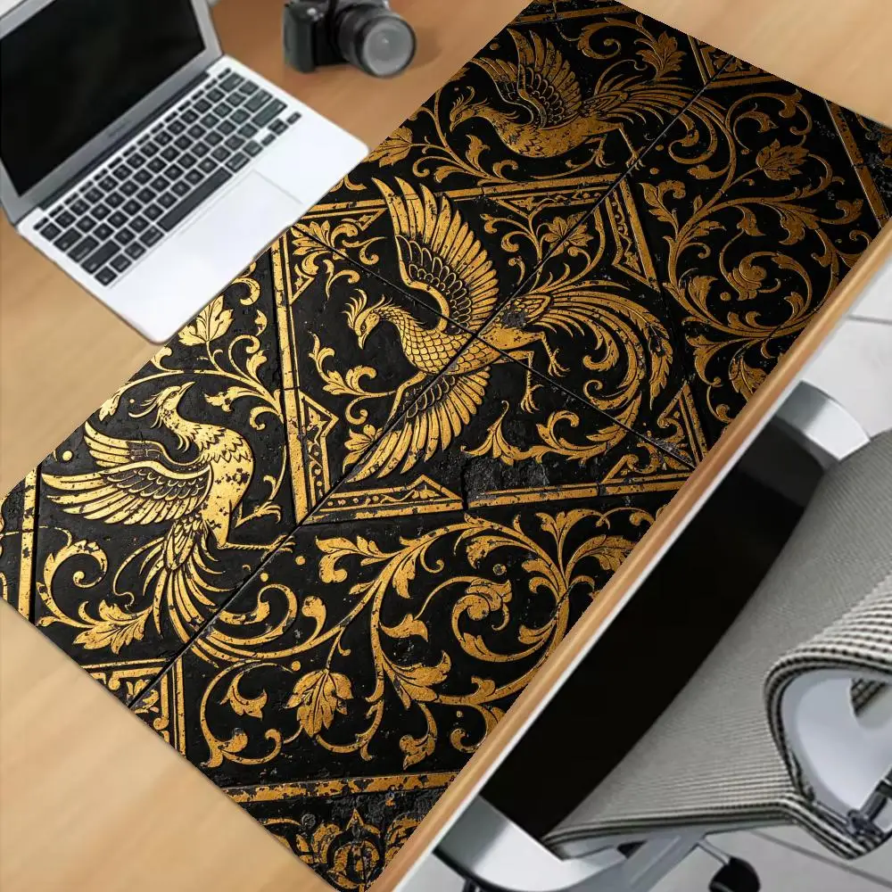 Vintage Persian Pattern Mouse Pad, Black Mystic Retro Desk Mat, Boho Keyboard Pad  XAXC