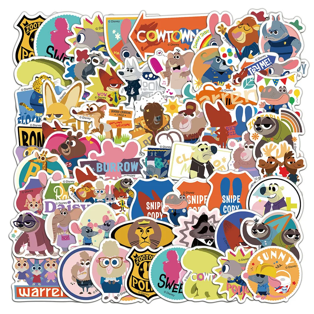 

50pcs Zootopia 2：Rise of The Non-Mammalians Stickers Water Bottle Phone Refrigerator DIY Decoration Classic Toys Waterproof Gift