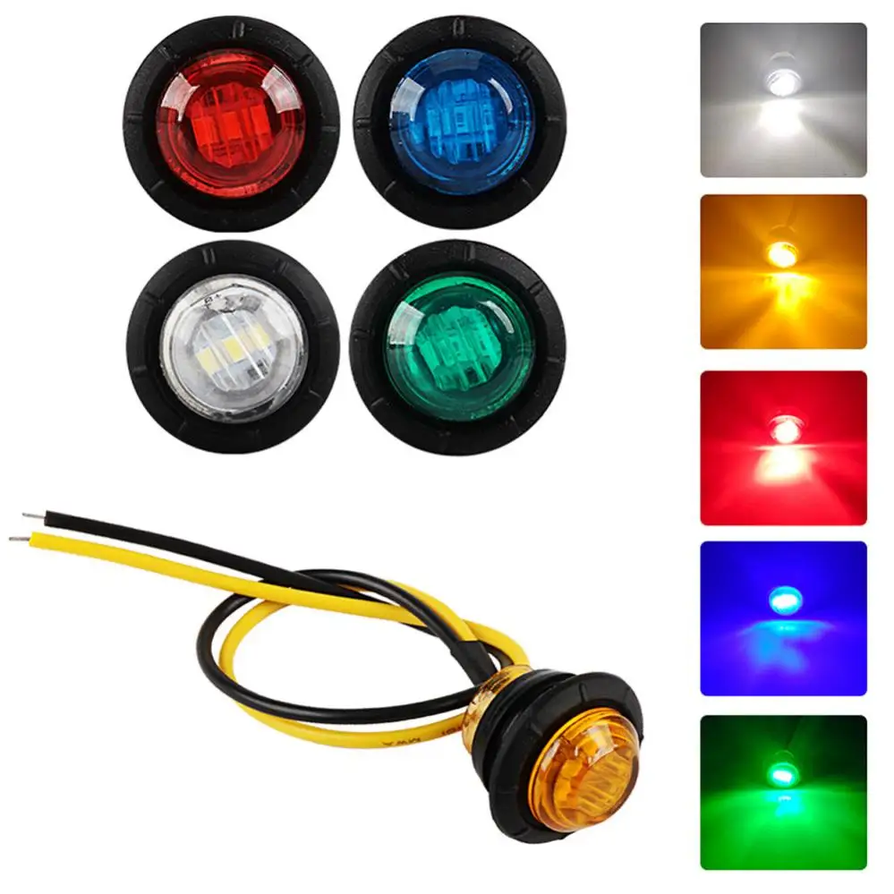 

24V 3/4 Inch Round Clearance LED Front Rear Side Indicator Bullet Marker Light for Truck RV Car Bus Trailer Caravan Boat