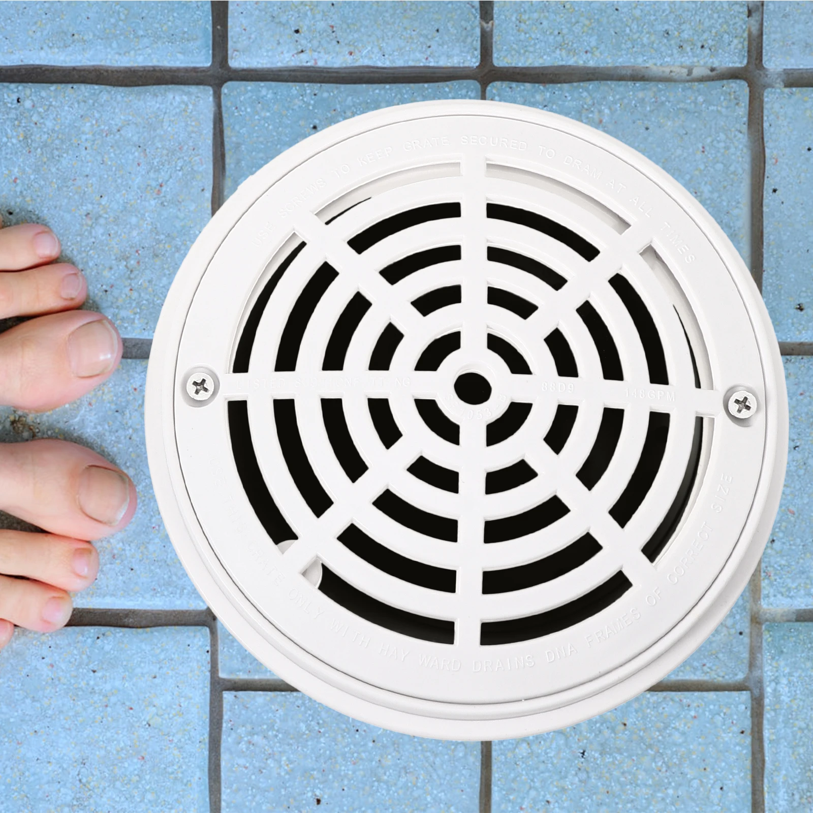 

3Pcs Round Pool Drain Cover Smooth Surface Convenient Installation Swimming Pool Fitting Swimming Drain Fitting