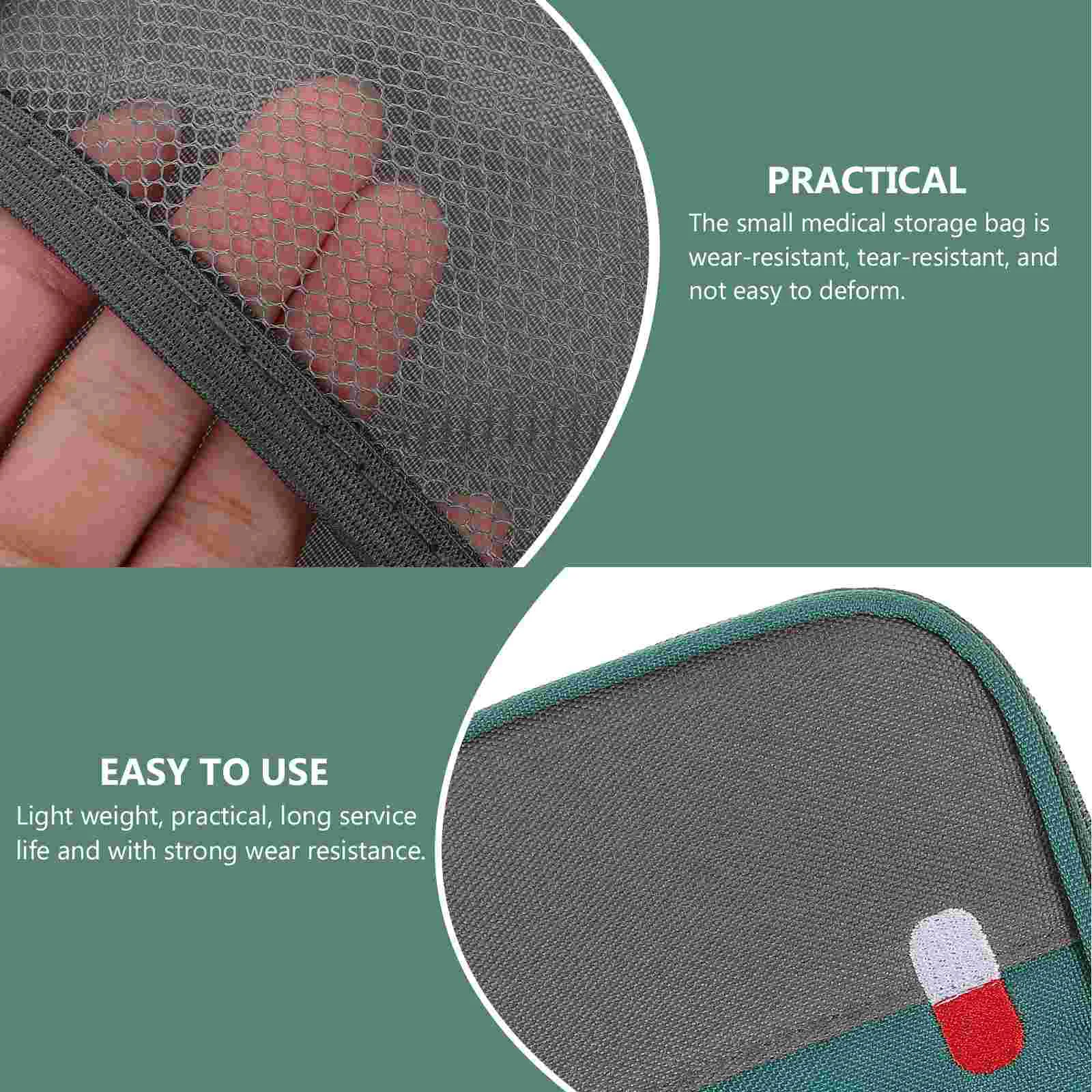 2 Pcs Pill Storage Bag Portable Medicine Organizer Outdoor Grocery Medication Travel Nursing