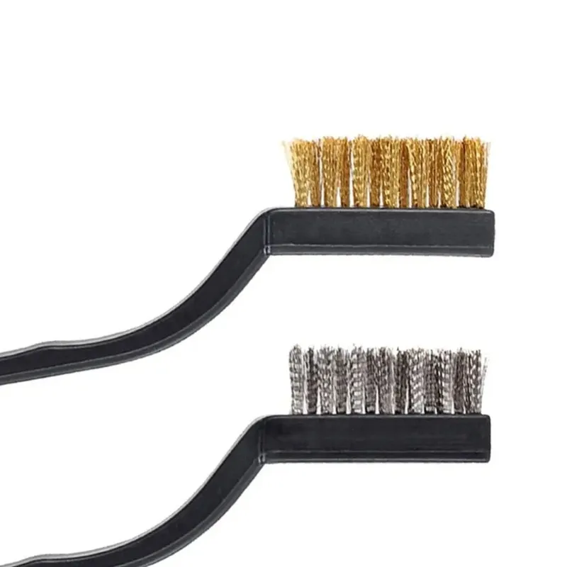 Brosse à dents en fil de cuivre en acier inoxydable, nylon, nettoyage, élimination de la rouille, industriel, outils de livres, 3 pièces