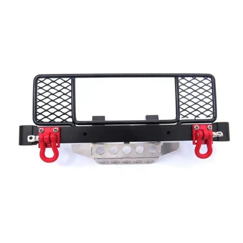 Metal Front Bumper With Center Net Protection Armor For MN Model D90 D91 D96 D99S MN99 1/12 RC Car Upgrade Parts