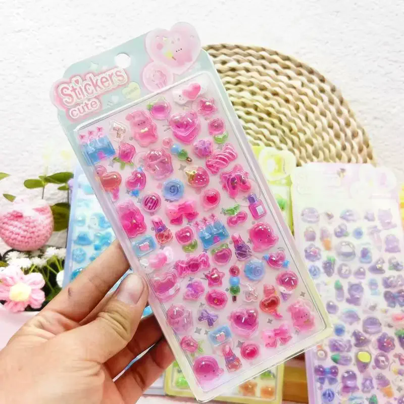 Adesivi 3D a Rilievo con Frutta e Animali Cartoon, Decorazioni Creative e Carine per Telefoni, Diari e Moda