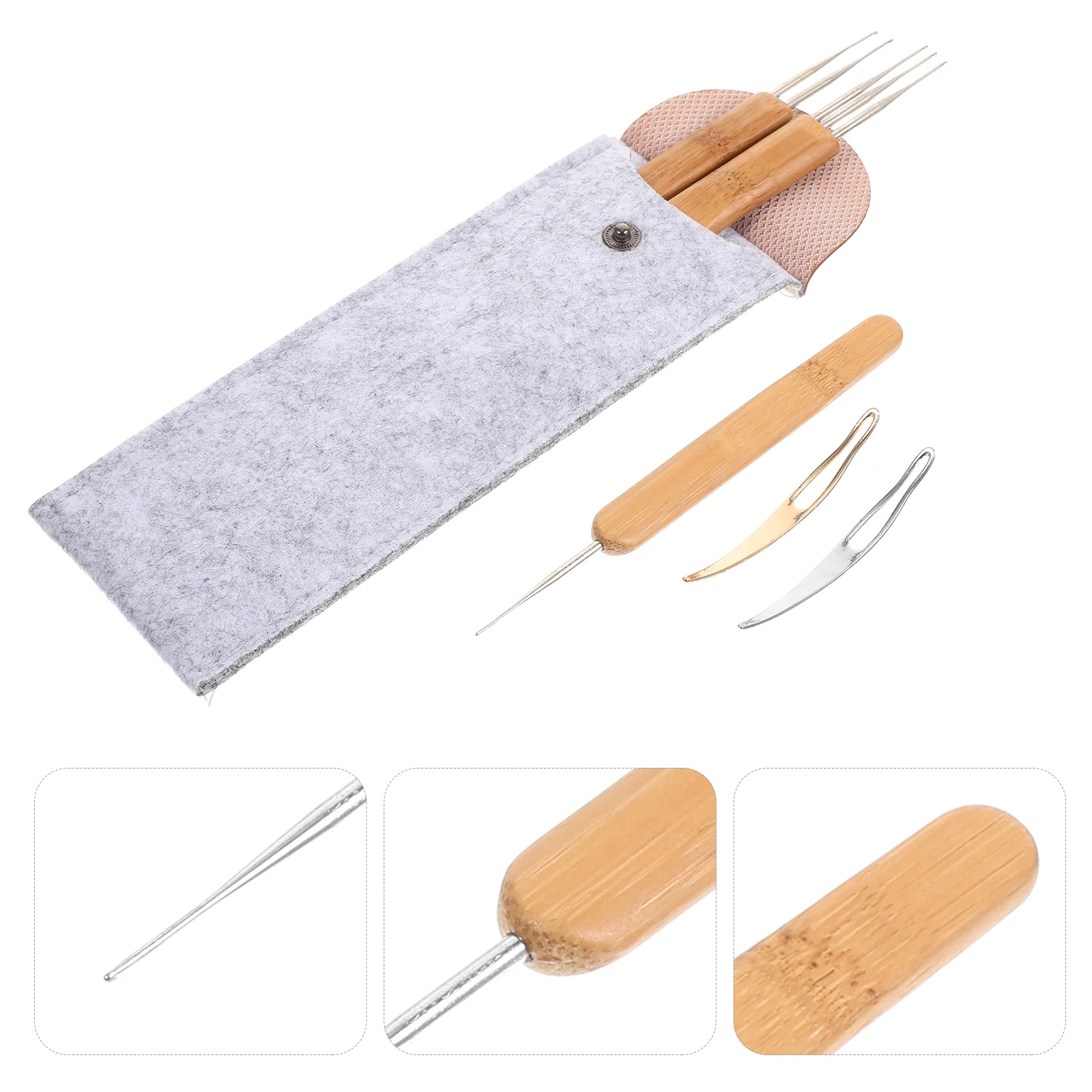 Dreadlock Crochet Professional Interlocking Tool Braid Needle Hook Bamboo for Hair