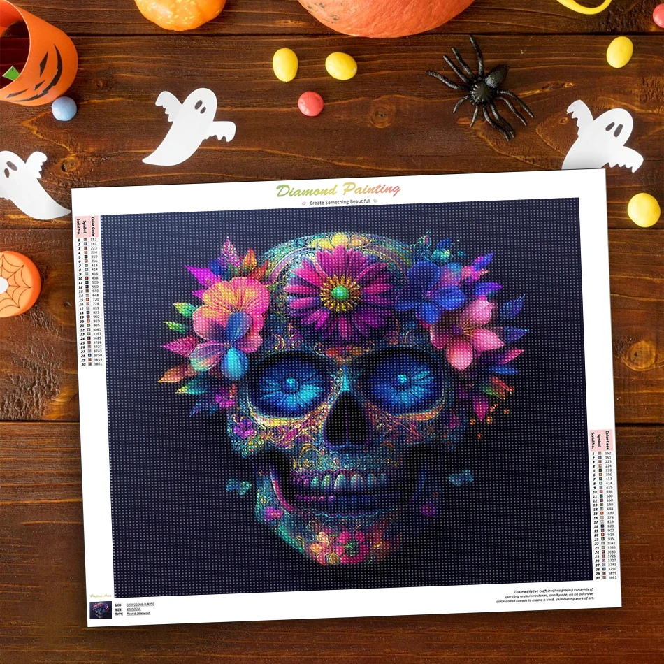 

SDOYUNO Diamond Painting New Arrival Abstract Head Flower Halloween Diamond Pictures To Make Diamond Mosaic Diamond Art Kit Set