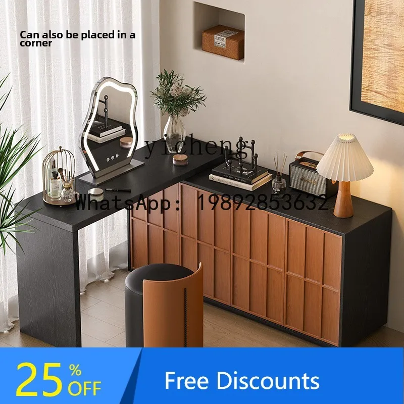 

AA medieval dresser chest cabinet integrated bedroom modern retro corner solid wood stretchable makeup cabinet