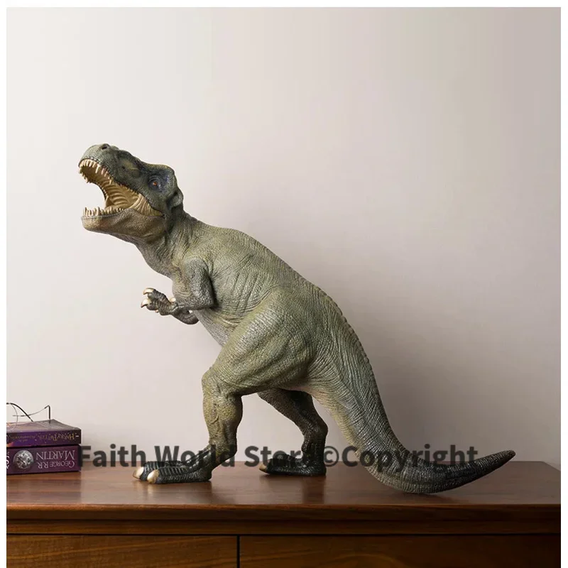 62CM Large Huge -TOP Unique collection gift -Christmas home office Decoration-Tyrannosaurus Rex Dinosaur color bronze sculpture