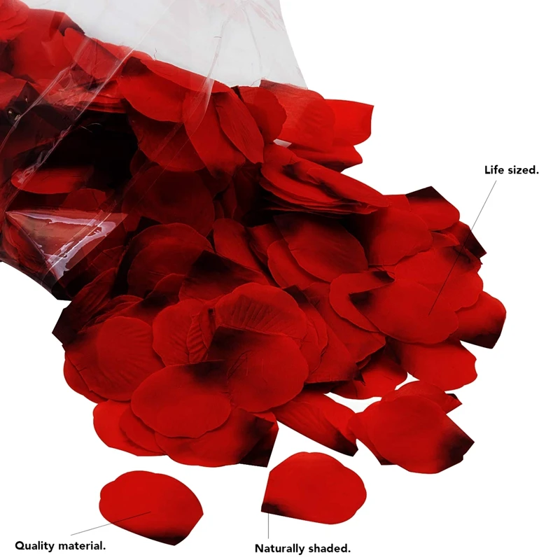 3000 Pcs Red Flower Artificial Rose Petals For Wedding Aisle, Party Favor & Table, Vase, Home Decoration